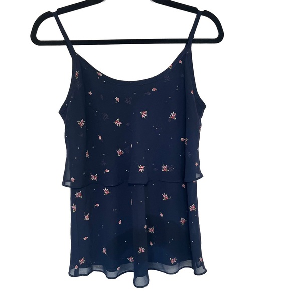CAbi Tops - CAbi Navy Blue Floral Tank Size S